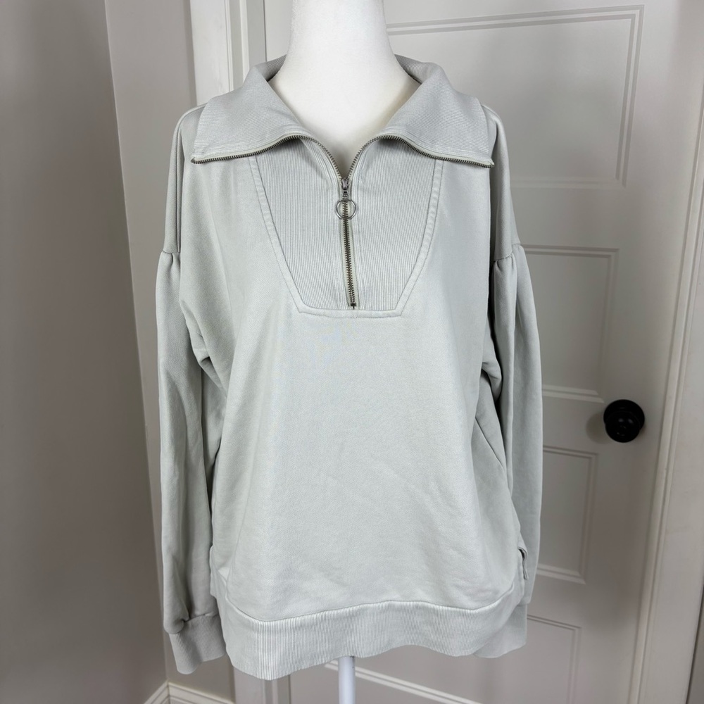 Daily Practice Quarter Zip French Terry Sweatshirt Size M